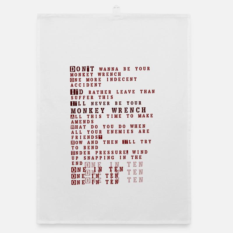 Foo fighters lyrics - monkey wrench - Organic dish towel - white