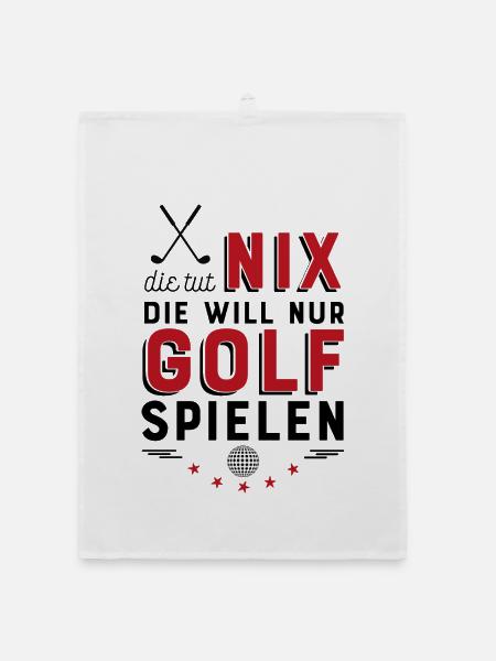 Golf spielen - Organic Geschirrtuch - Weiß - Vorne