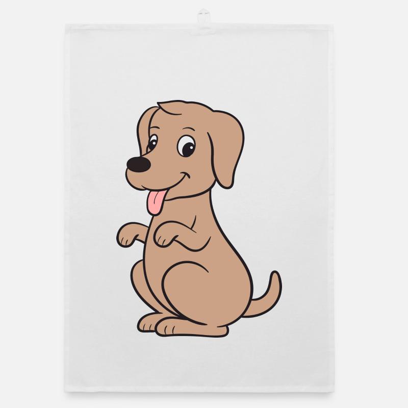 Hund Hunde - Organic Geschirrtuch - Weiß