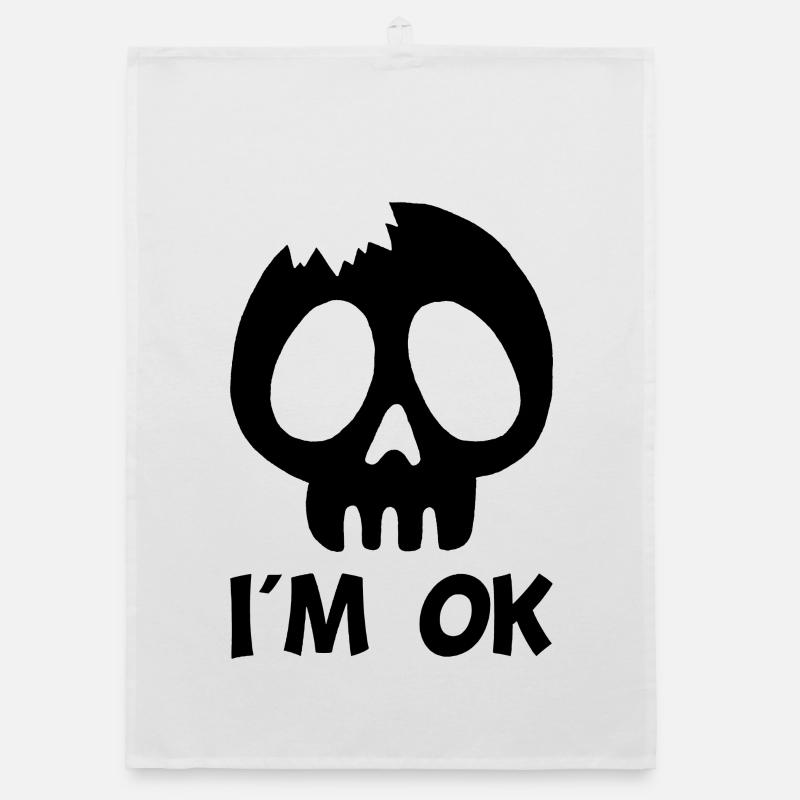 I'm fine (black) Organic dish towel