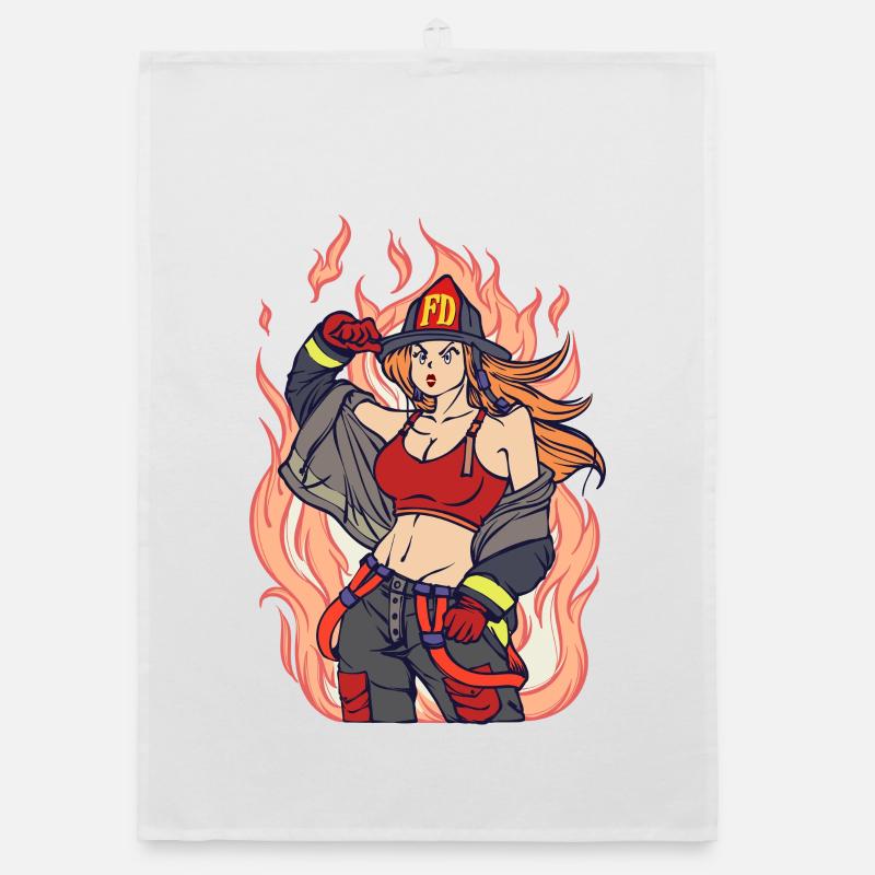 Sauveteur Travaux d’extinction Fire Lifesaver Brigade de pompiers Torchon bio