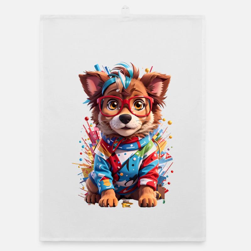 Chien 3D mignon Torchon bio