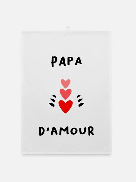 FÊTE DES PÈRES. BONNE FÊTE PAPA. PAPA. BONNE FÊTE. - Torchon bio - blanc - Devant