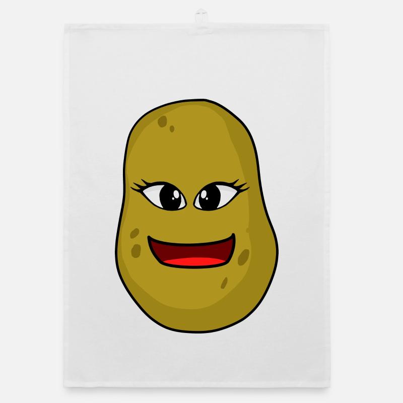 friendly potato face faces potatoes Organic dish towel