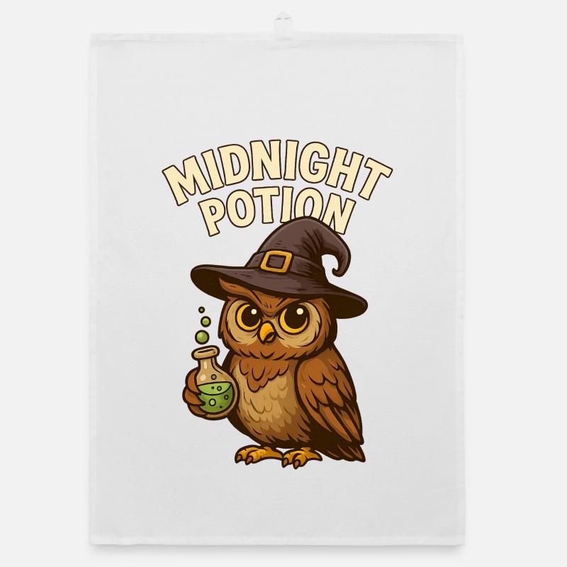 Witch Owl – Magic Potion at Midnight Organic dish towel