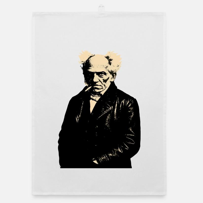 Portrait du philosophe noir Arthur Schopenhauer Torchon bio