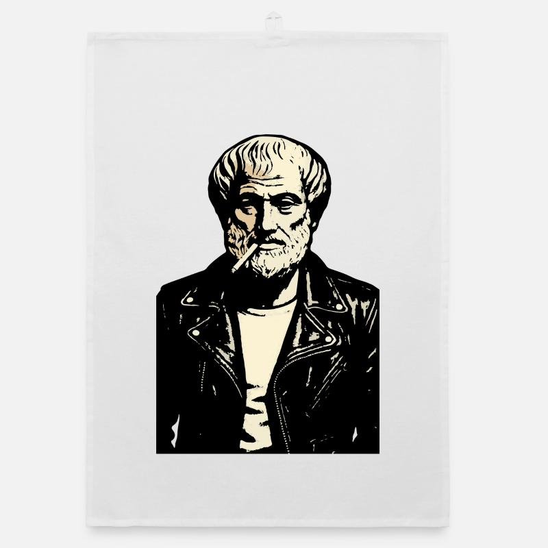 Aristotle Ancient Philosopher Noir Rebel Portrait Organic dish towel