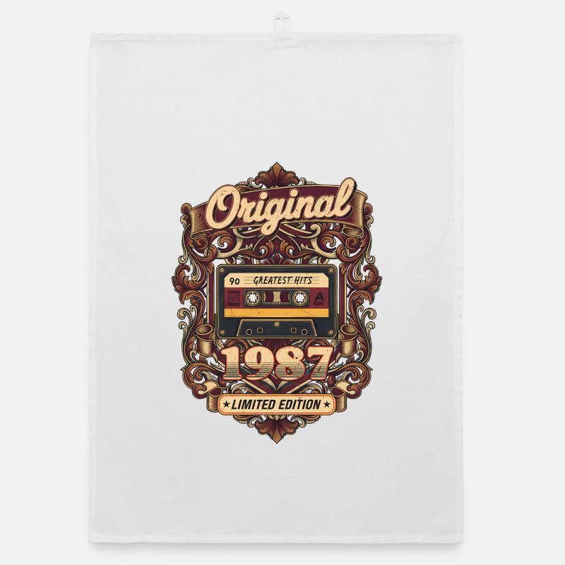 Vintage 1987 Cassette 38th Birthday Organic dish towel