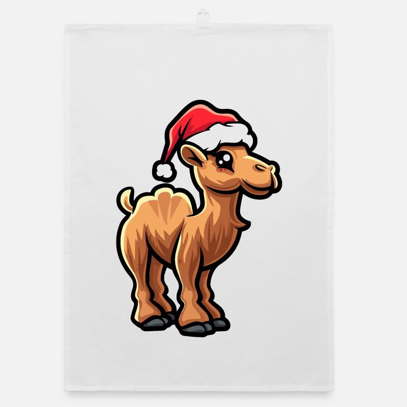 Camel Christmas Organic dish towel