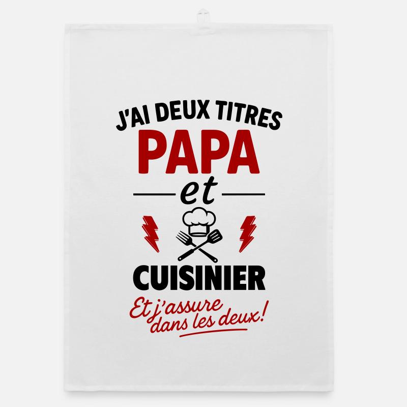 Dad Cook Humor Kitchen Gift Organic dish towel