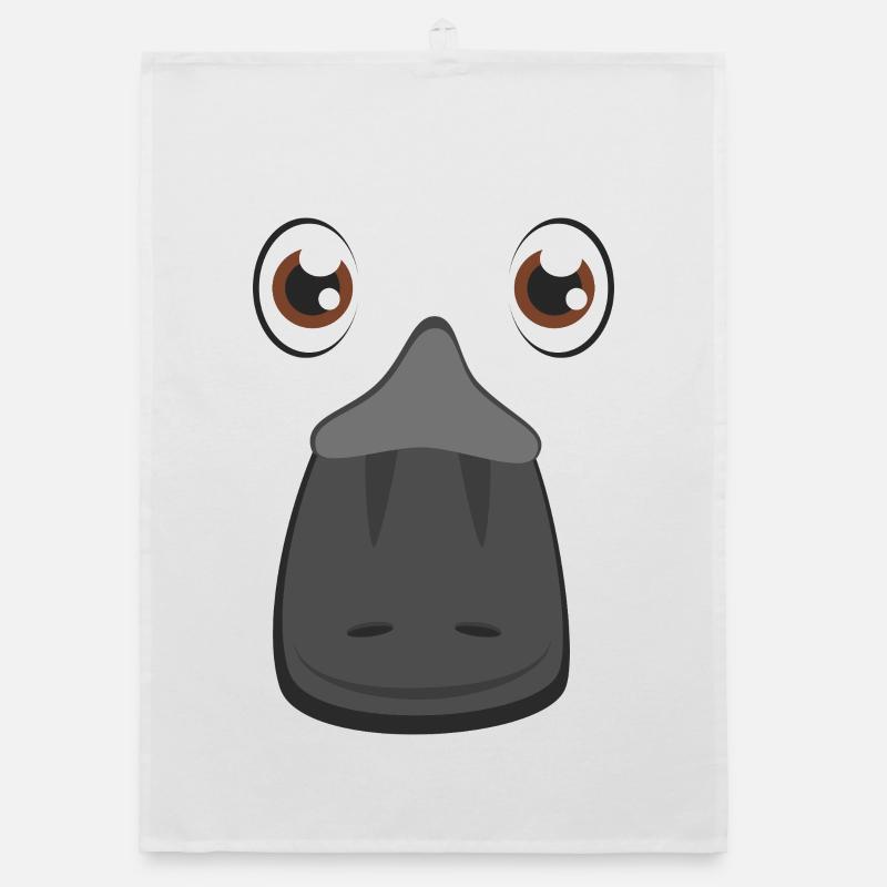 Visage de l’ornithorynque de dessin animé mignon, Australien monotrème Torchon bio