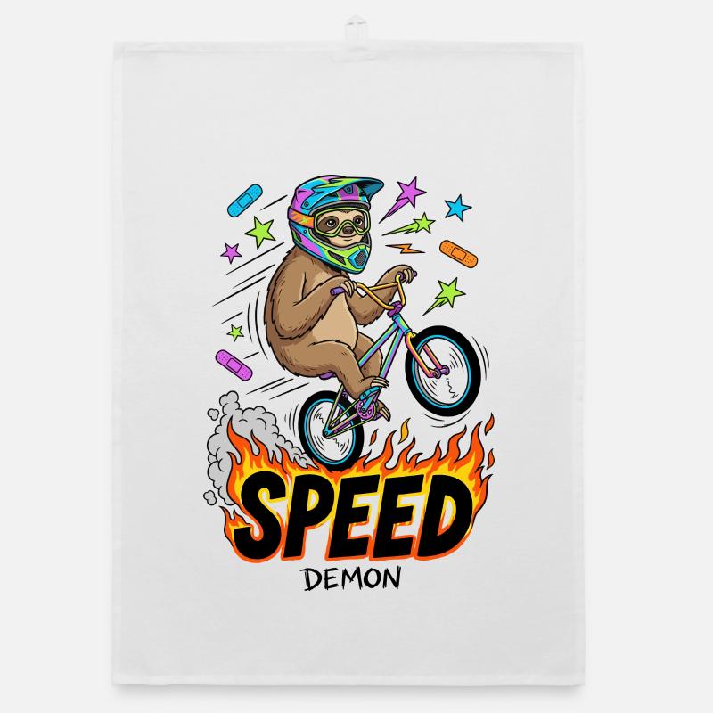 Speed Demon Sloth Organic dish towel