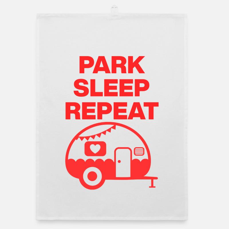 Park Sleep Repeat – Caravan Love, Camper, Van Organic Geschirrtuch