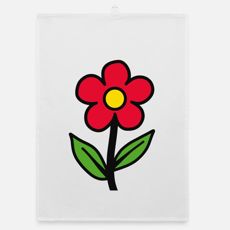 Fleur rouge  Torchon bio