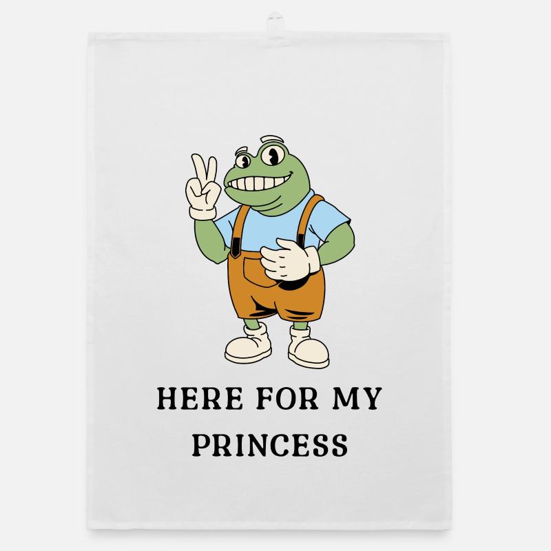 Frog Peace Dungarees Organic dish towel