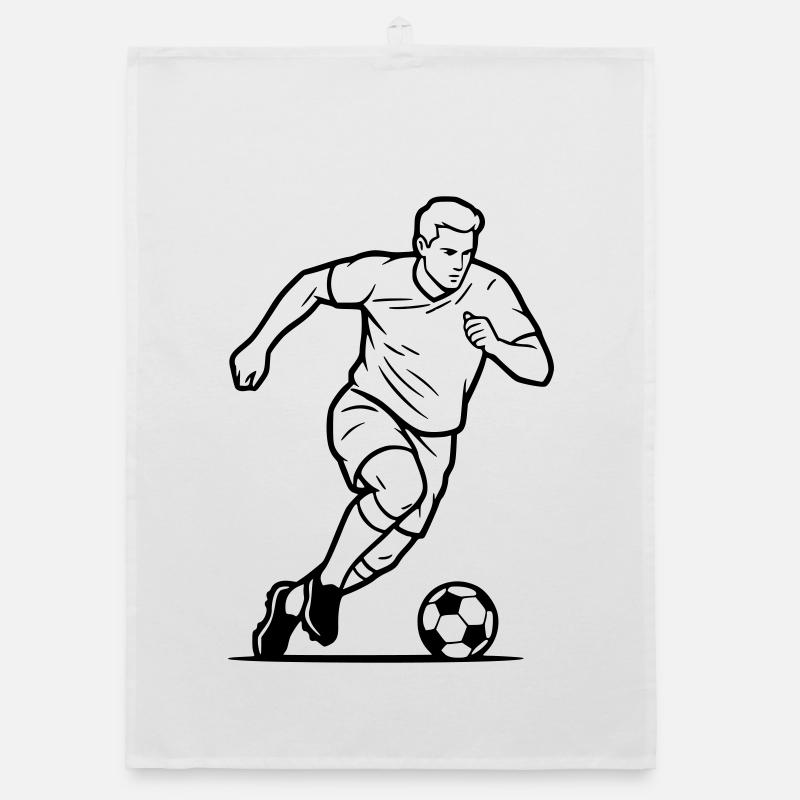 Soccer Player Shot Goal Scorer Vector Organic dish towel