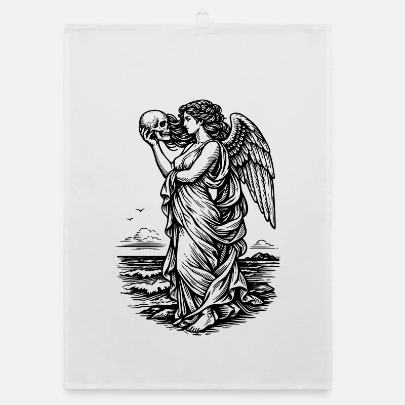 La déesse grecque Aphrodite à la mer avec le skul Torchon bio