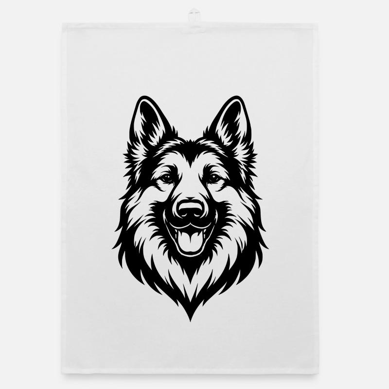 Deutscher Schäferhund Design Organic Geschirrtuch