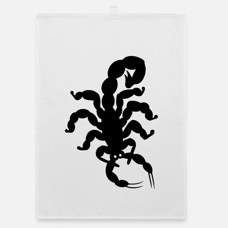scorpion - Organic dish towel - white