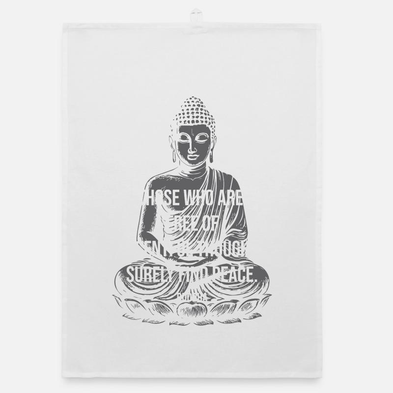Peaceful Mind Buddha Quote Torchon bio