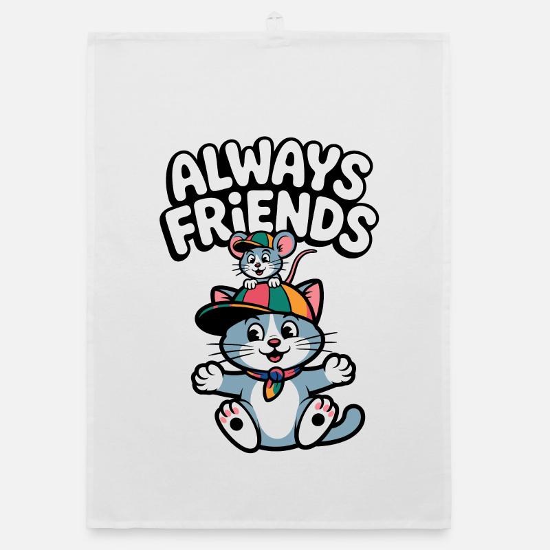 Always Friends Cat and Mouse Organic dish towel