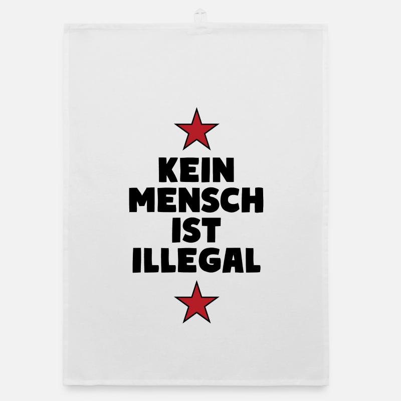 No One Is Illegal - Migration - Illegality Organic dish towel