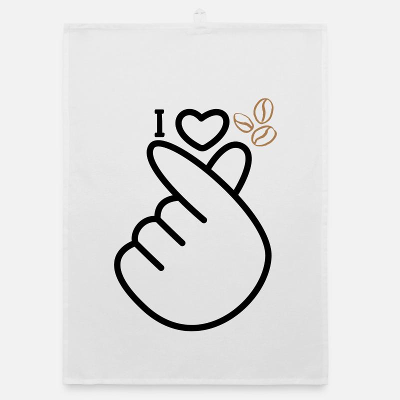 Love Coffee - Organic Geschirrtuch - Weiß