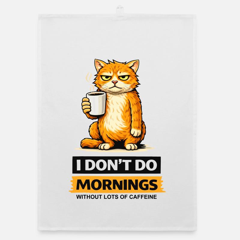 Morning-Cat Coffee Attitude Organic dish towel