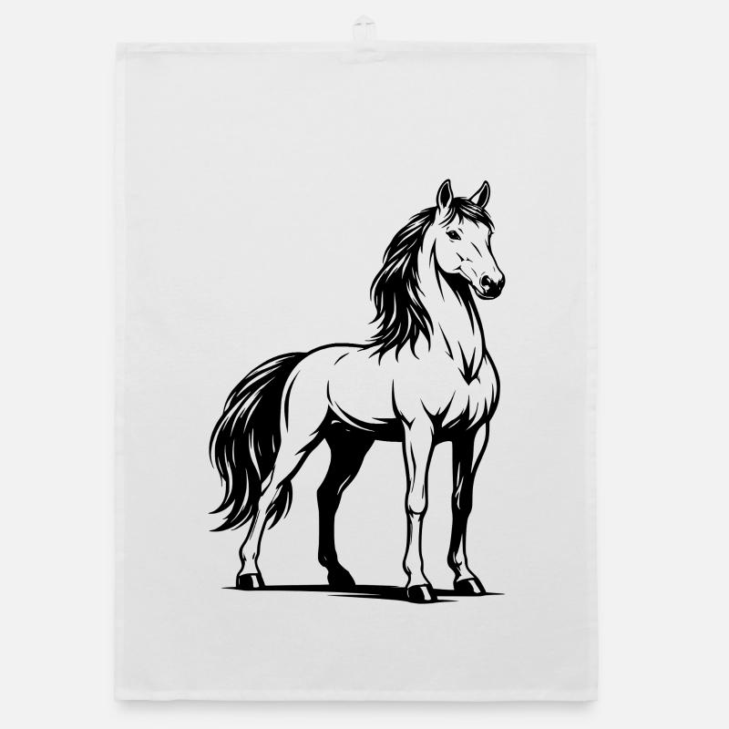 Pferd_stehend_Schwarz Organic dish towel