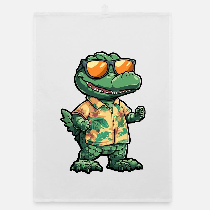 Aligator Comic Vacation Organic dish towel