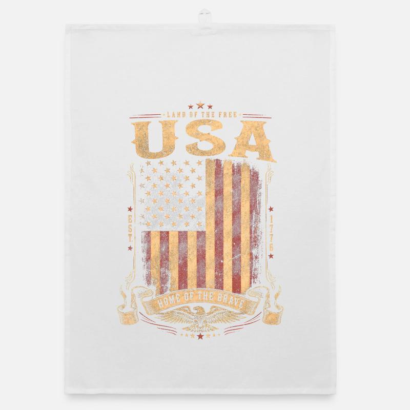 Blason vintage des drapeaux américains Torchon bio