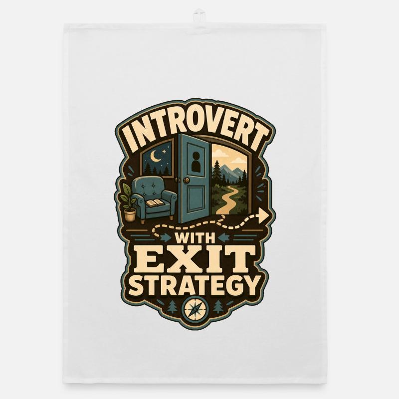 Introvert With Exit Strategy Organic Geschirrtuch