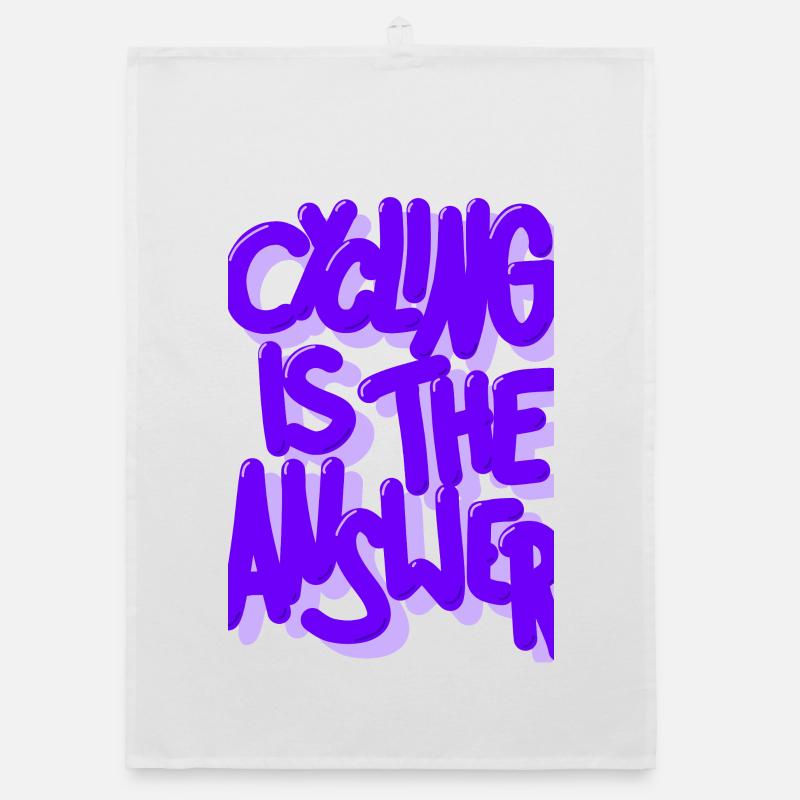 Cycling is the answer lila Organic Geschirrtuch