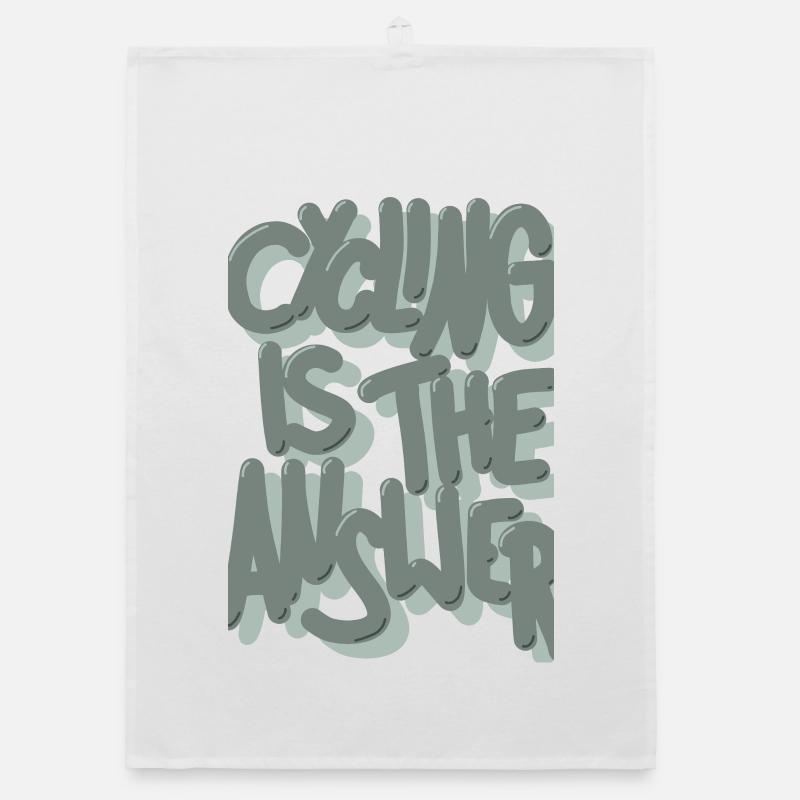 Cycling is the answer pastellgruen - Organic Geschirrtuch - Weiß