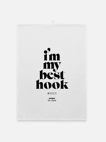 I'm my best hook. swipe for more - Organic Geschirrtuch - Weiß - Vorne