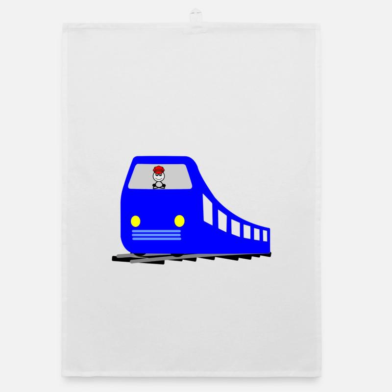 Train or metro on the rails with driver Organic dish towel