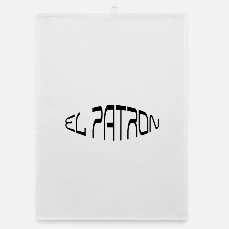 El Patron – Le regard de l’Homme d’action - Torchon bio - blanc