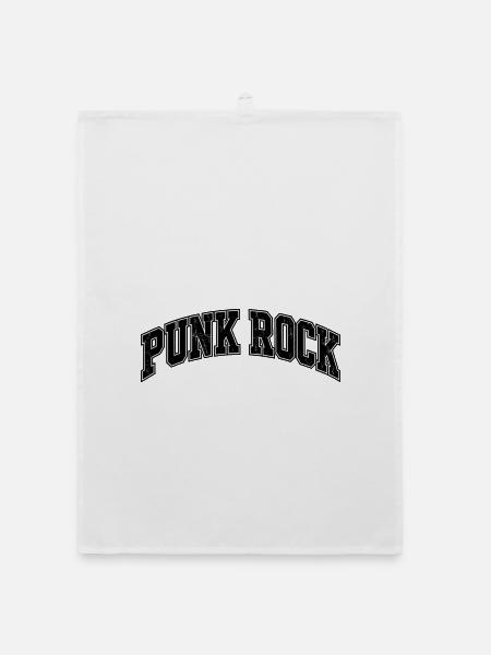 Punk Rock Schriftzug - Organic Geschirrtuch - Weiß - Vorne