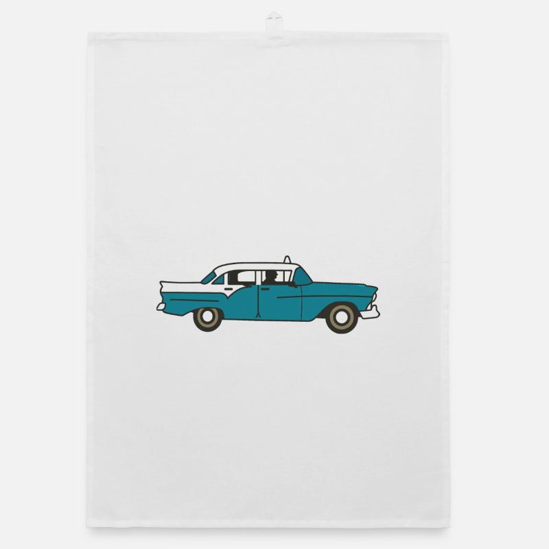 Vintage Cuban Car Organic dish towel