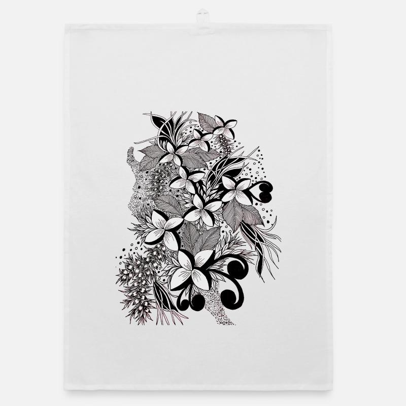 Lignes de fleurs monochromes Torchon bio