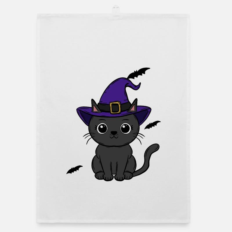 Katze Halloween Organic Geschirrtuch