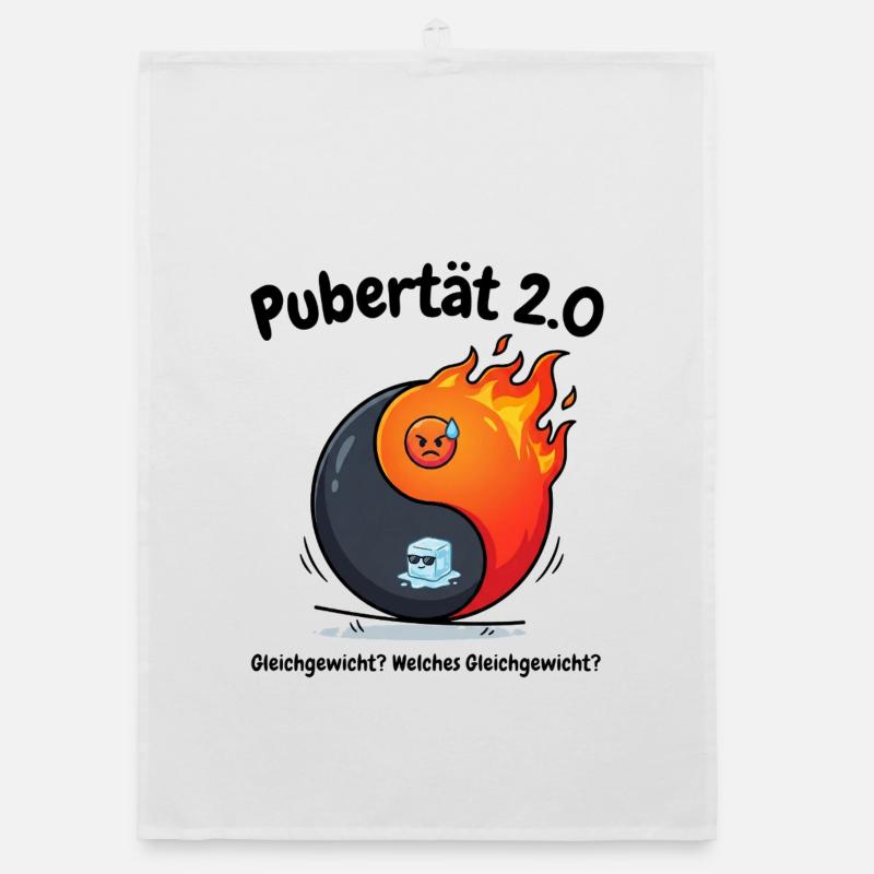 Pubertät 2.0 - Menopause Yin Yang & Gleichgewicht Organic Geschirrtuch