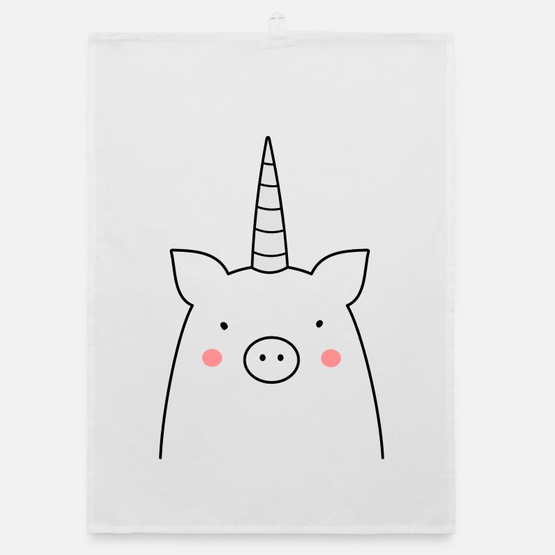 witziges Schwein Einhorn Sau Geschenkidee Organic Geschirrtuch