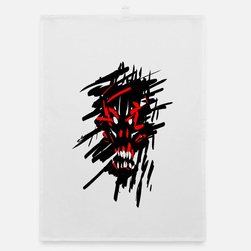 Devil horror graffiti Organic dish towel