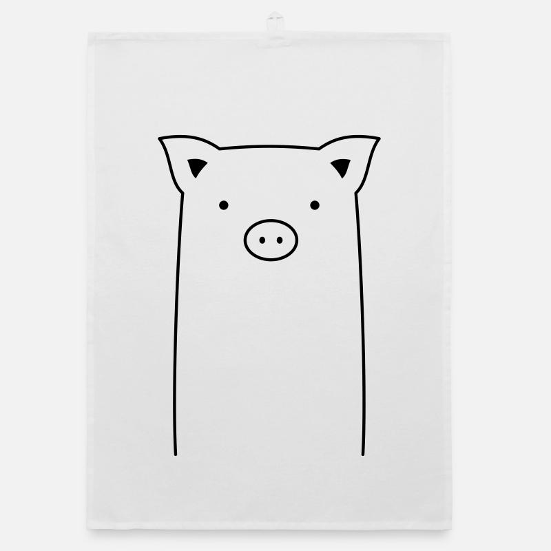 Schwein Sau Ferkel Geschenkidee - Organic Geschirrtuch - Weiß