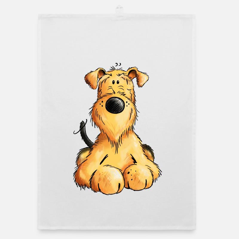 Pfiffiger Airedale Terrier - Welsh Terrier - Hund Organic Geschirrtuch