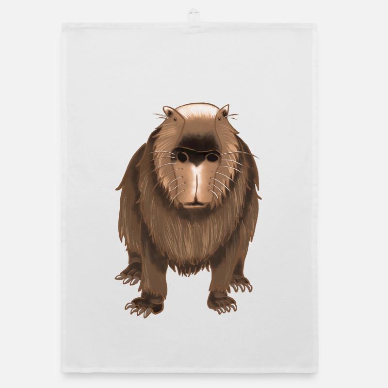 Lustige Capybara Organic Geschirrtuch