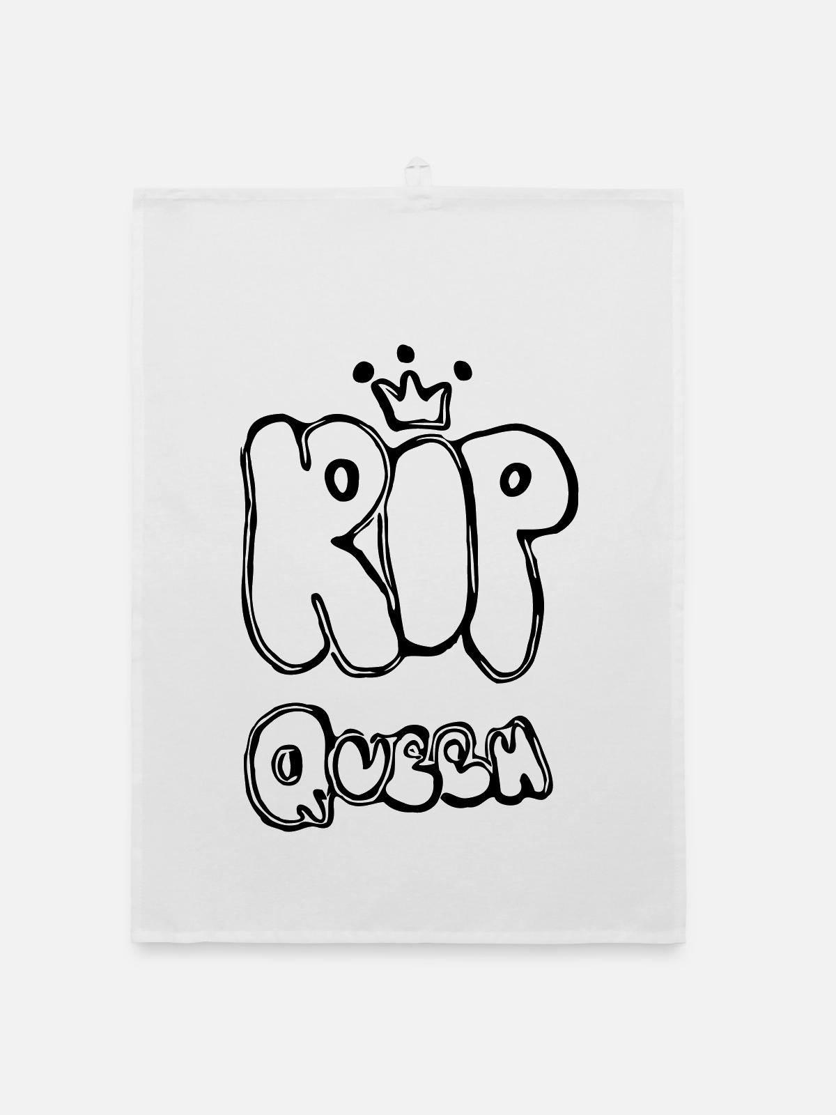RIP Queen - Organic Geschirrtuch - Weiß - Vorne