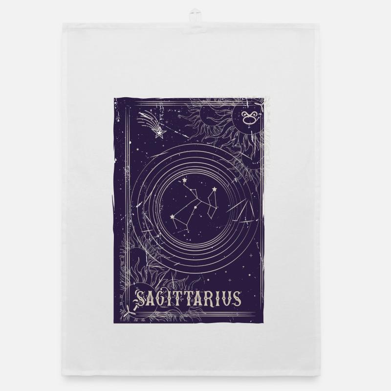 Sagittarius Circular Constellation Organic dish towel
