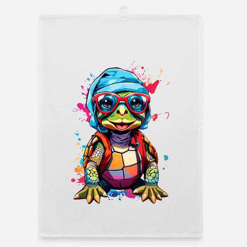 Turtle small and colorful Organic dish towel